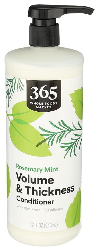 365 by Whole Foods Market, Volume & Thickness Conditioner with Rice Protein & Collagen, Rosemary Mint Scent, 32 Fl Oz-Velvo Beauty