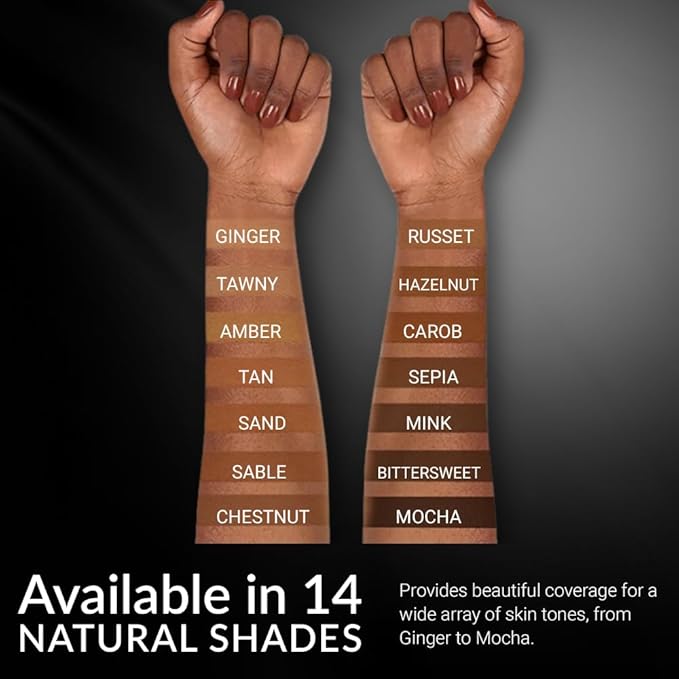 Cream To Powder Foundation by Flori Roberts, Full Coverage for Women of Color or Deeper Skin Tones, Long Lasting Makeup, Matte Finish, Covers Uneven Complexion and Hides Imperfections, 0.30 oz-Velvo Beauty