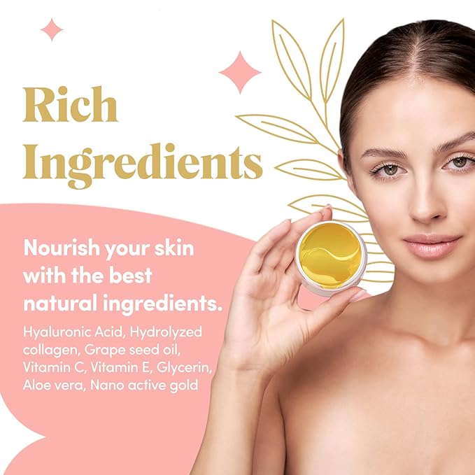 24K Gold Collagen Under Eye Mask - Bright Eyes Anti Aging Treatment-Velvo Beauty