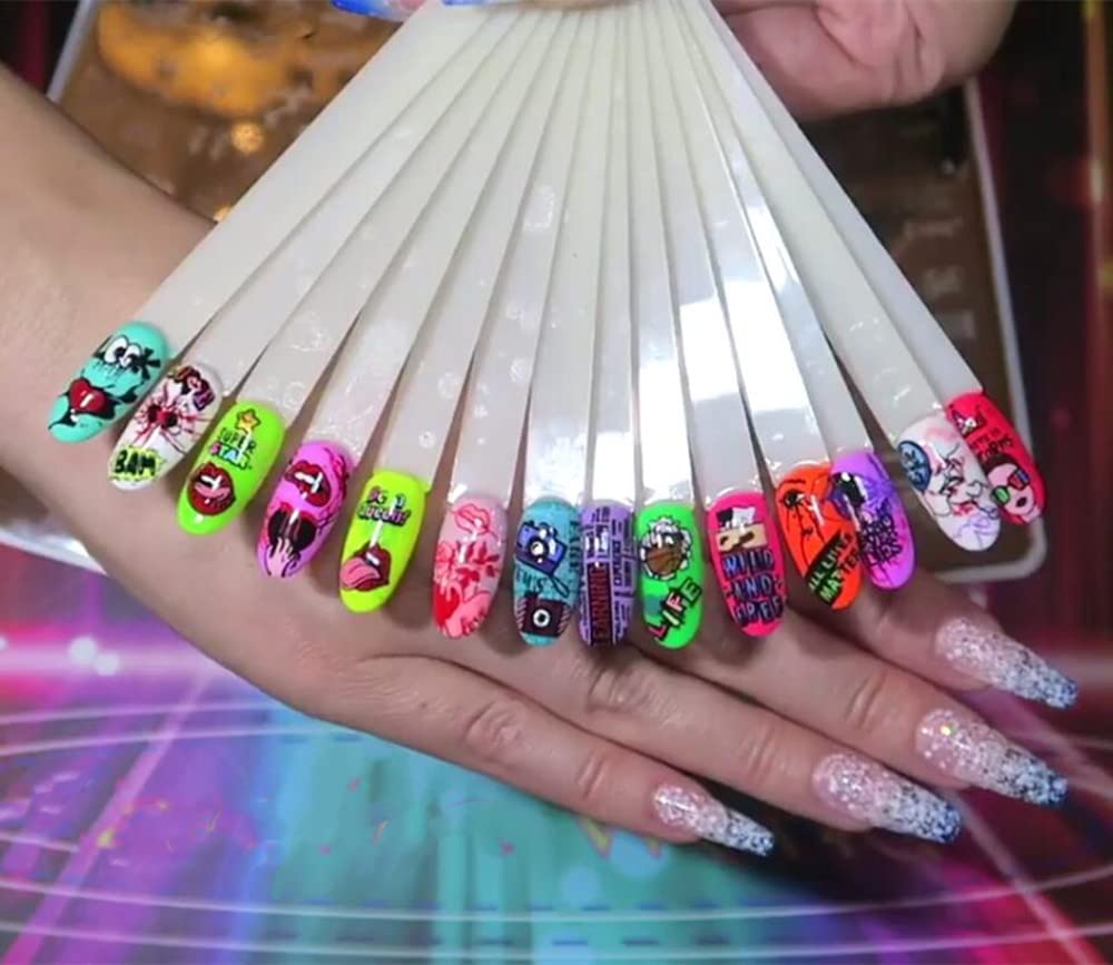 Lips Heart Nail Stamping Plate Kits 2pcs Love Flower Word Design Large Nail Stamp Plate Templates Animal Letter Line Image Stamper Stencils Dog Cat Ghost Halloween Art Stamping Plates Tools-Velvo Beauty