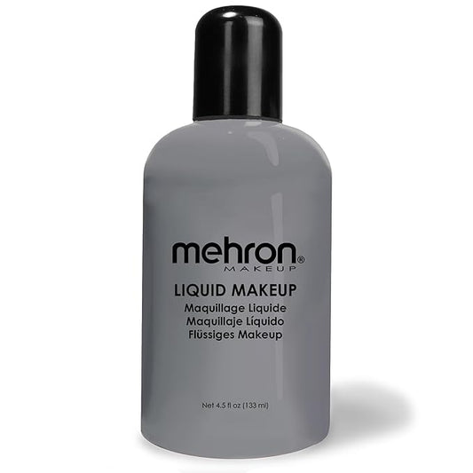 Mehron Makeup Liquid Makeup | Face Paint and Body Paint Perfect for Halloween, Cosplay I Air Brush Compatible 4.5 oz (133 ml) (MONSTER GREY)-Velvo Beauty