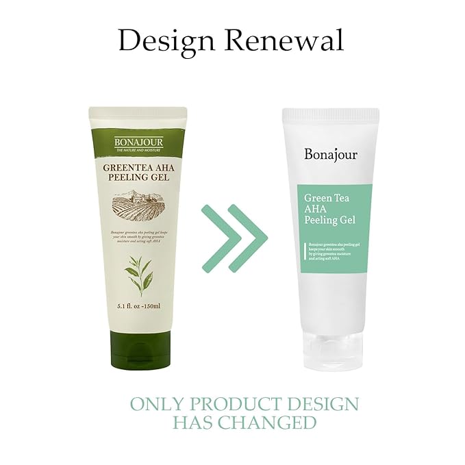 [BONAJOUR] Green Tea AHA Peeling Gel – Best Korean Vegan beauty AHA Deep Facial Exfoliating Gel 5.1Fl.oz-Velvo Beauty