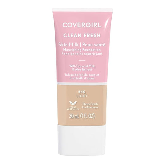 COVERGIRL, Clean Fresh Skin Milk Foundation, Light, 1 Fl Oz (Pack of 1) (packaging may vary)-Velvo Beauty