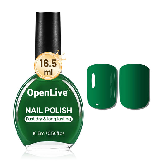 16.5ml Dark Green Nail Polish Large Volume Quick Dry Nail Polish, Long Lasting Shine, Fingernail Toenail Nail Art DIY Home Travel Nail Art Gift-Velvo Beauty