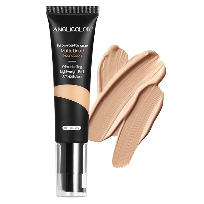 Matte Oil Control Concealer Foundation Flawless Soft Long Lasting Foundation Makeup,Waterproof Full Coverage Face Makeup Strong Concealer Foundation for Oily Acne Skin (#104 Buff Beige)-Velvo Beauty
