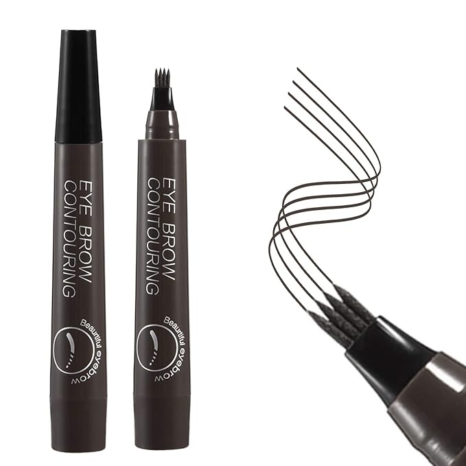 Liquid Eyebrow Pen, Waterproof Microblading Eyebrow Pencil with a Micro-Fork Tip Applicator, Creates Natural Looking Brows Effortlessly-Velvo Beauty