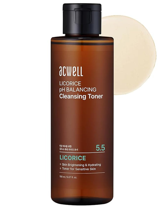 ACWELL Licorice pH Balancing Korean Toner for Cleansing 5.07 fl.oz. - Alcohol-Free PH5.5 Hydrating Facial Astringent - Skin Clarifying & Hydration Boosting Toner-Velvo Beauty