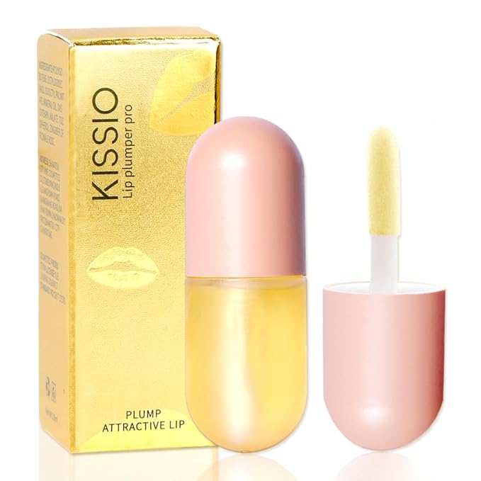 KISSIO Natural Lip Plumper,Lip Plumping Lip Gloss,Lip Plumper Gloss,Derol Lip Plumper,Moisturizing& Reduce Fine Lines 5.5ml For Day Ues-Velvo Beauty