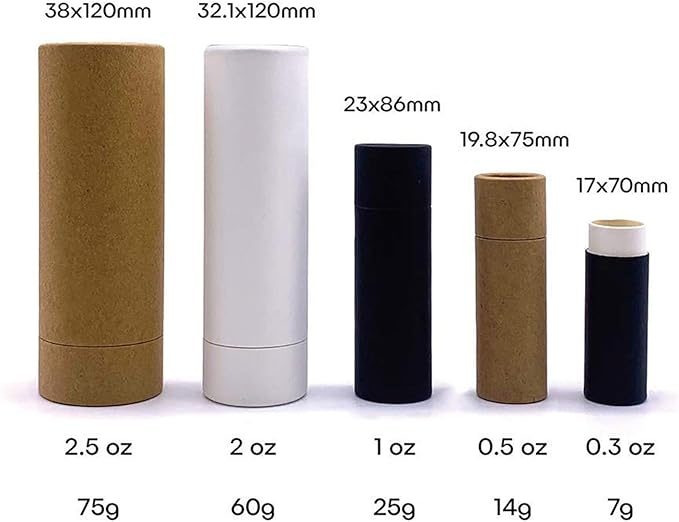 10 Pcs 2 Oz Paperboard Lip Balm Tubes Cardboard Tubes Empty DIY Lipstick Tube Refillable Lip Gloss Container Solid Perfume Tubes 60g Chapstick Container for Cosmetic Samples Deodorant(Brown)-Velvo Beauty