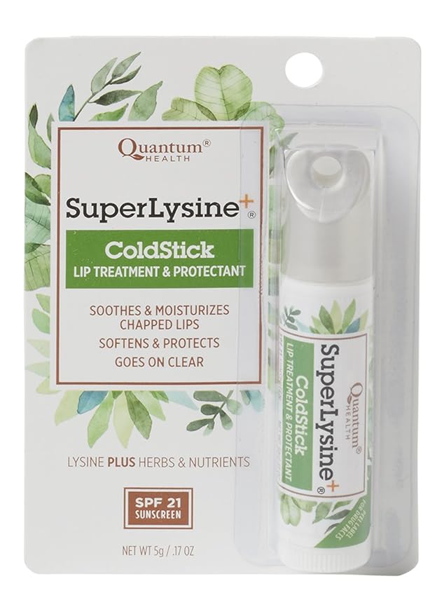 Quantum Health SuperLysine+ ColdStick Lip Sunscreen|Soothes and Moisturizes Lips|Softens and Protects from the Sun|Goes on Clear|0.17 Ounce-Velvo Beauty