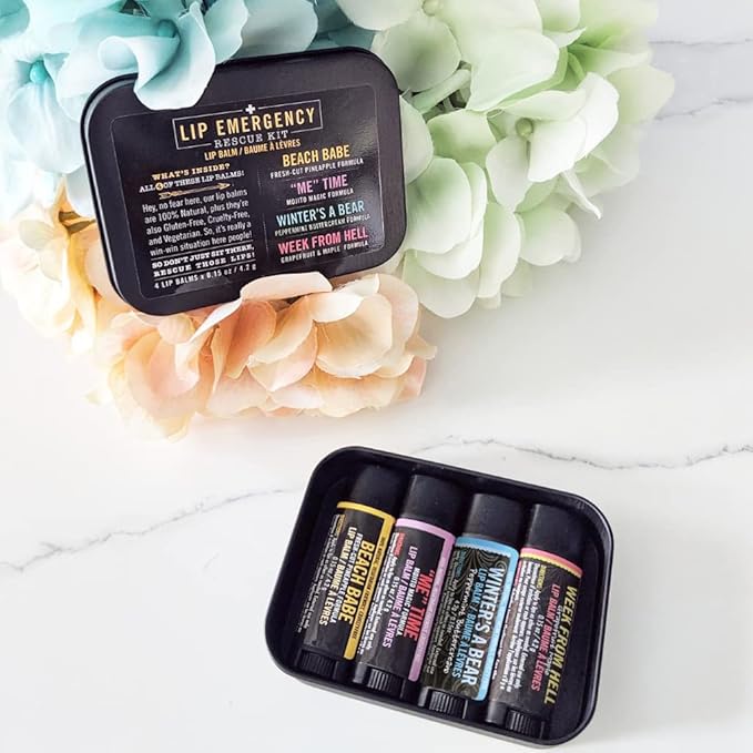 Walton Wood Farm Lip Emergency Rescue Kit, 4 Lip Balms, 0.15 oz each-Velvo Beauty