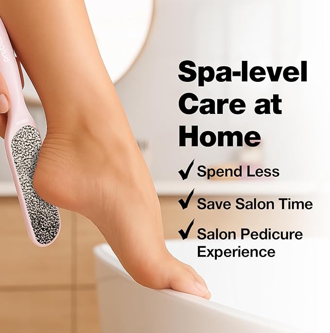 Probelle Double Sided Multidirectional Nickel Foot File Callus Remover - Immediately Reduces calluses and Corns to Powder for Instant Results, Safe Tool (Pink)-Velvo Beauty