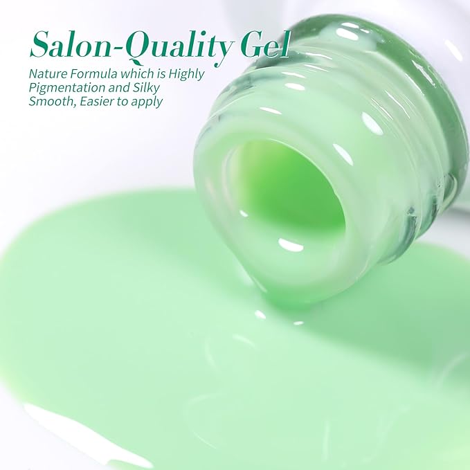Born Pretty Gel Nail Polish Green Series,Jelly Transparent Gel Nail Polish, Cat Magnetic Eye,Shimmer Glitter Holographic Green Gel Polish Kit for Salon Manicure and Nail Art DIY at Home 6PCS 7ml-Velvo Beauty