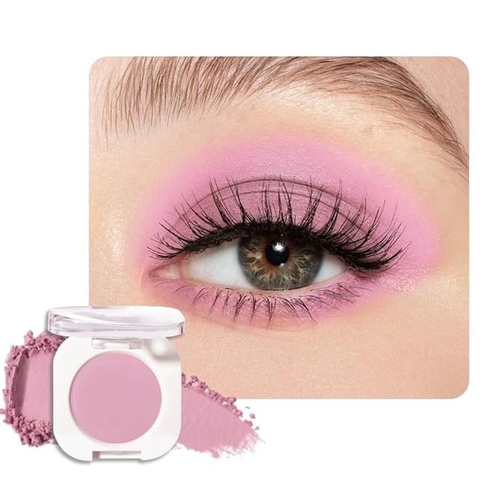 Light Pink Peach Single Matte Eyeshadow Makeup, Neutral Powde Eye Shadow for Women, Pink Eyeshadow Palette Pigmented Waterproof, sombras para ojos, Lightweight Blendable, Girls Eyeshadows Gift-Velvo Beauty