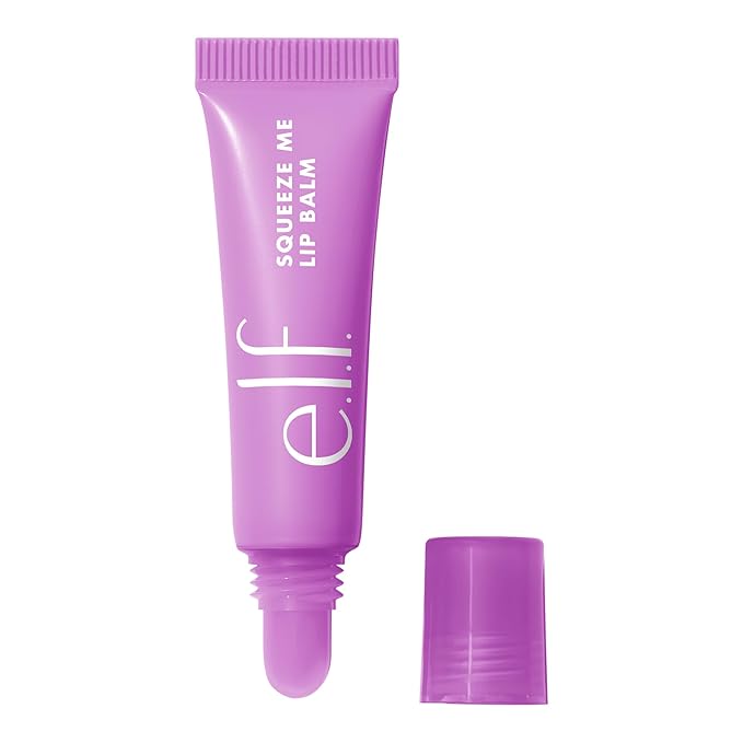 e.l.f. Squeeze Me Lip Balm, Moisturizing Lip Balm For A Sheer Tint Of Color, Infused With Hyaluronic Acid, Vegan & Cruelty-free, Grape-Velvo Beauty