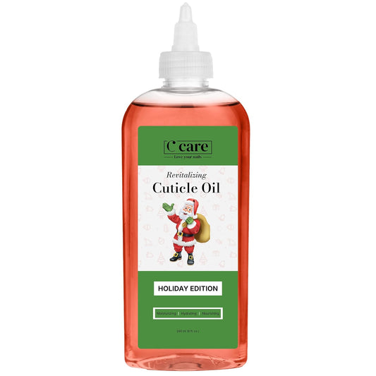 C CARE Holiday Edition Cuticle Oil For Nails - Repairs Cuticles Overnight - Moisturizes and Strengthens Nails and Cuticles - Dropper & Brush included - 8oz-Velvo Beauty