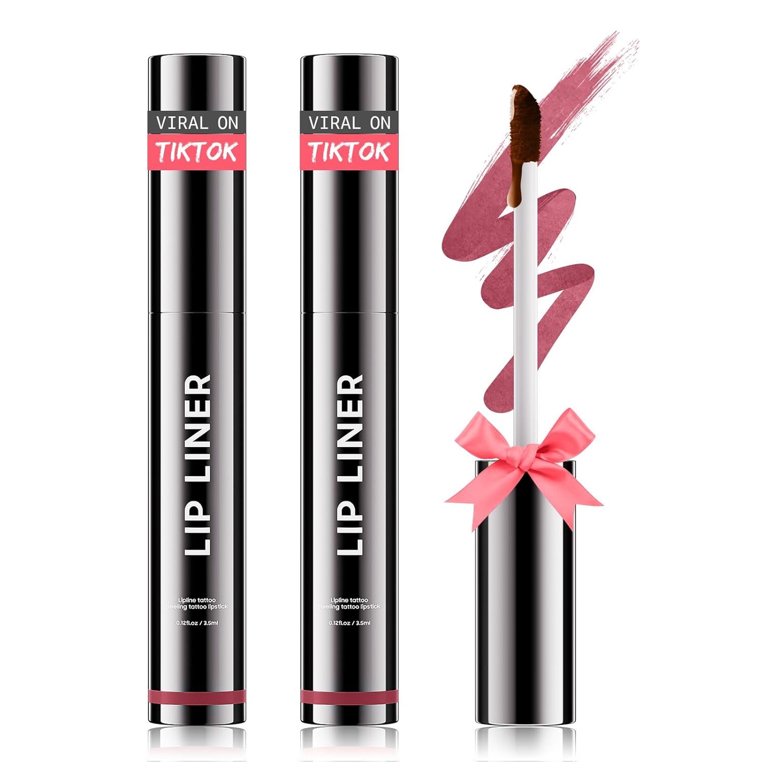 OETUIOW Lip Stain Peel Off, Lip Liner Moisturizing Long-Lasting & Waterproof, Transfer Proof & Plumping, Non-Stick Cup, 2PCS Mauve-Velvo Beauty