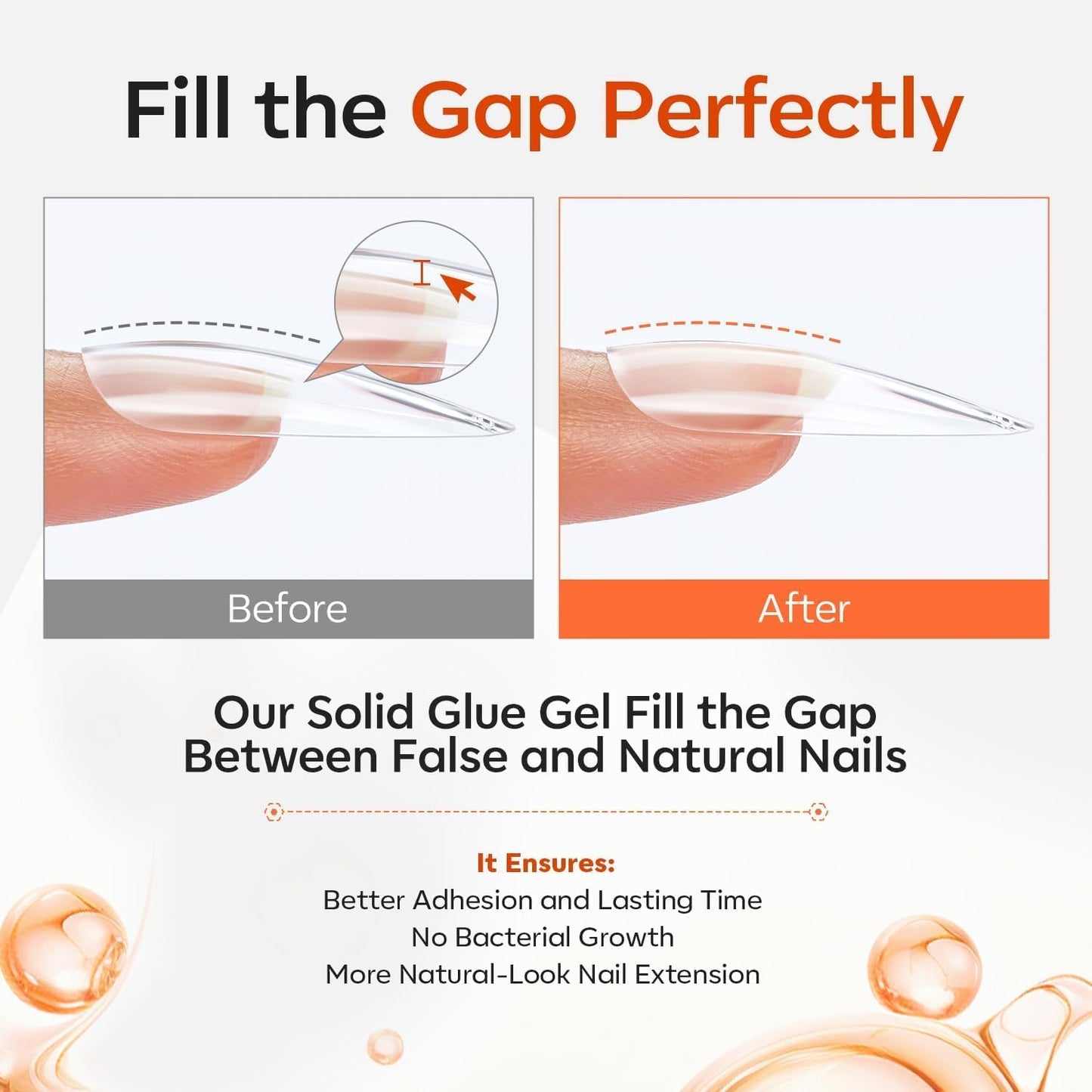 modelones Solid Nail Glue Gel, 30g Glue Gel on Nails for Clear Tips Super Strong Adhesive for Acrylic Extensions Press On Fake Tips U V Curing Needed Professional Adhesive-Velvo Beauty