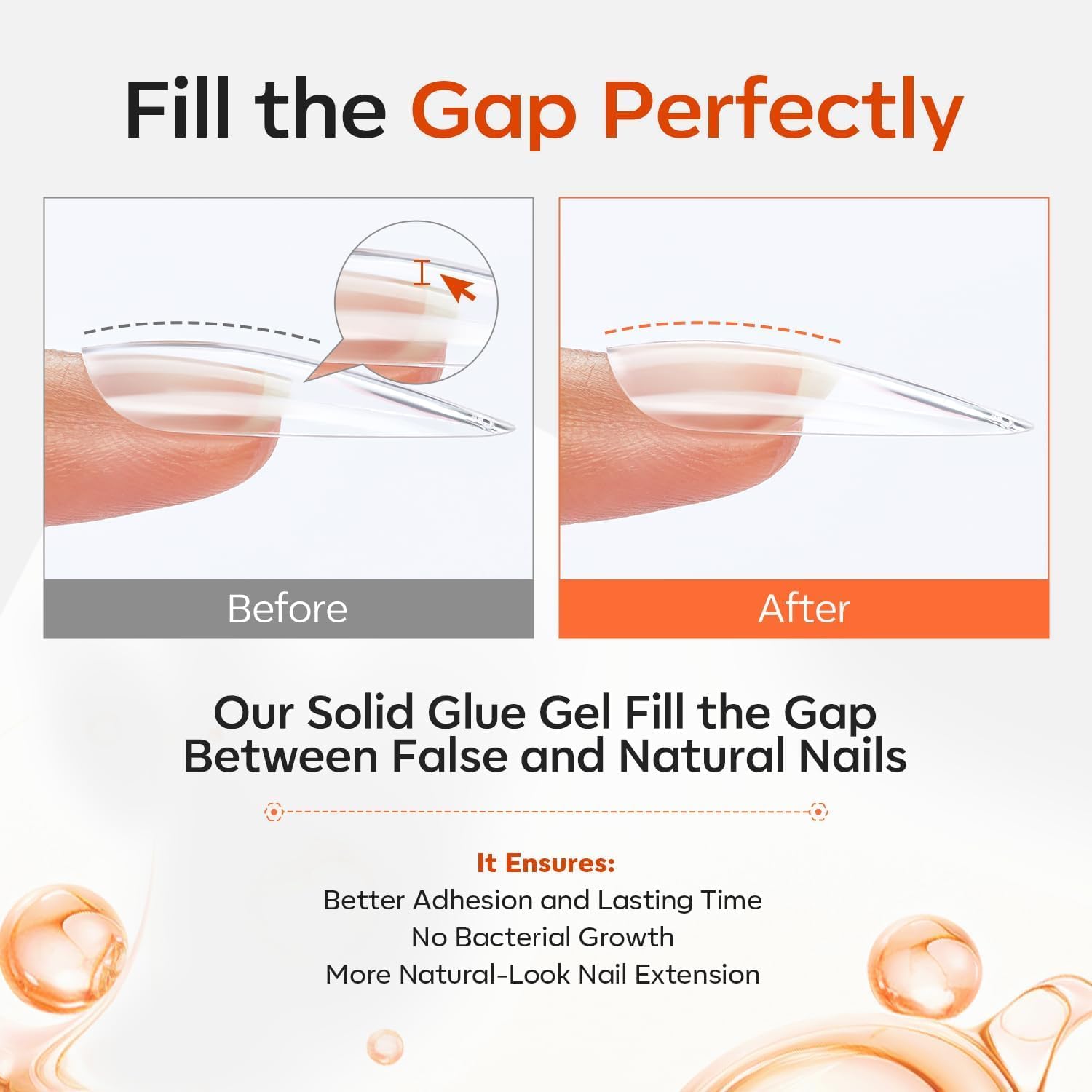 modelones Solid Nail Glue Gel, 30g Glue Gel on Nails for Clear Tips Super Strong Adhesive for Acrylic Extensions Press On Fake Tips U V Curing Needed Professional Adhesive-Velvo Beauty