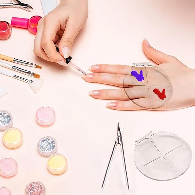 yueton 2PCS Acrylic Makeup Mixing Tray Makeup Palette Spatula Eyeshadow Makeup Hand Palette Nail Art Transparent Palette Hand Makeup Mixing Palette Cosmetic Foundation Dish for Makeup Foundation-Velvo Beauty