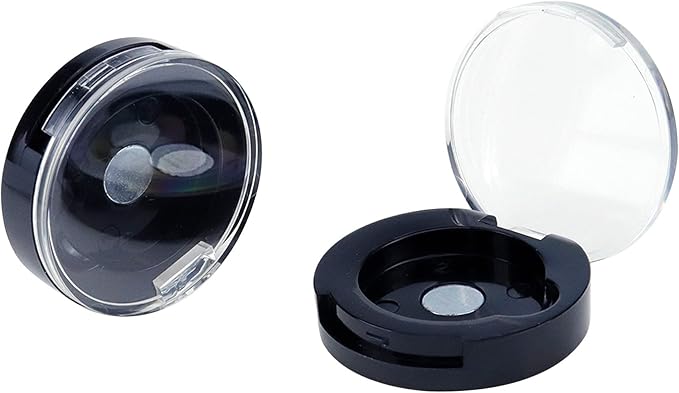 4 Pack Empty Eyeshadow Holder Case Round Magnetic Makeup Eyeshadow Lipstick Palette Container For Travel Sample DIY - Black-Velvo Beauty