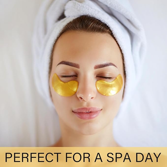 25 Paris Under Eye Patches Eye Mask for Puffy Eyes, Reducing Dark Circles, Anti-Aging & Refreshing, Collagen Eye Mask Eye Pads for Skin Care, 24K Gold-Velvo Beauty