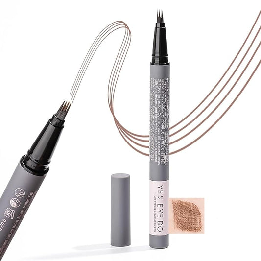 Auburn Eyebrow Pencil with 4-Prong Micro-Fork Tip, Red Eyebrow Pen for Red Head, Create Hair-like Stroke for Natural Brows, 24H Long Wear, Smudgeproof YES.EYE DO (Rustic Red-Auburn)-Velvo Beauty