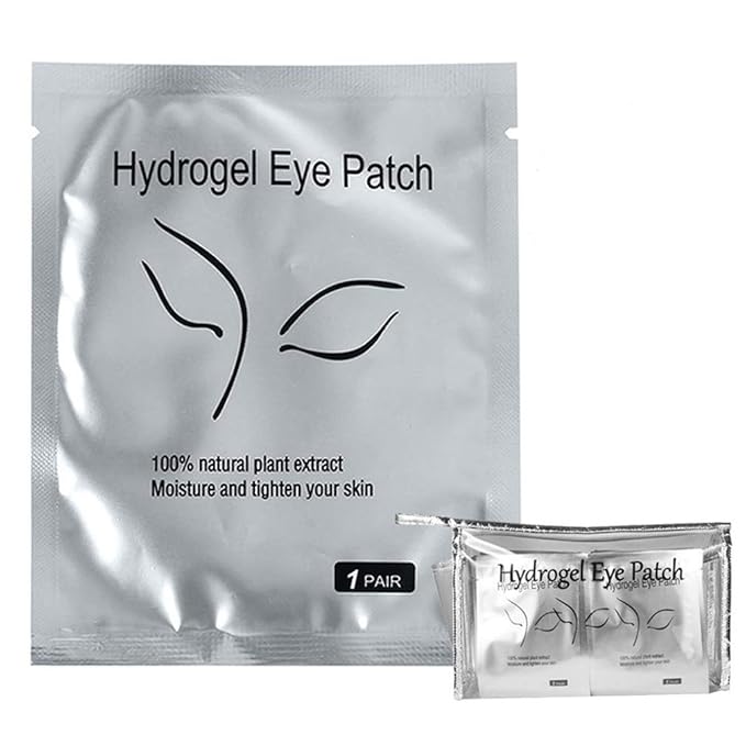 Eyelash Extension Eye Pad, 100 Pairs Under Eye Pads, Lint Free DIY False Lash Extension Beauty Makeup Hydrogel Gel Eye Patches with Transparent Cosmetic Bag-Velvo Beauty