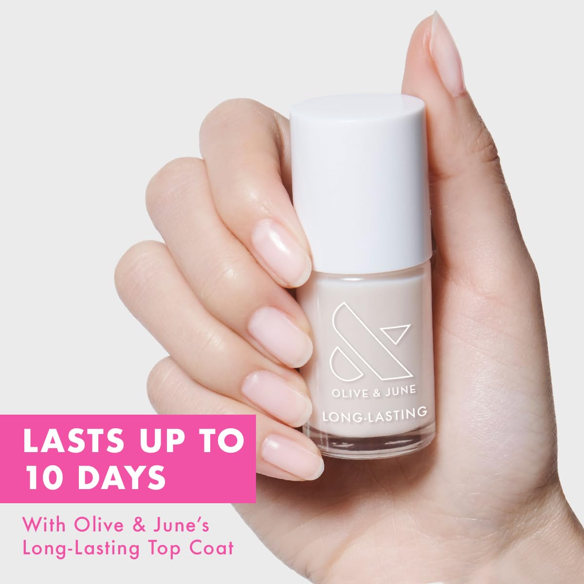 Olive & June Long Lasting Nail Polish | Plump, Gel-Like Finish No Lamp Needed | Lasts up to 10 days | Salon-Quality Color at Home | 15-Free, Vegan & Cruelty-Free Chip-Resistant Shine | BEB Sheer White-Velvo Beauty