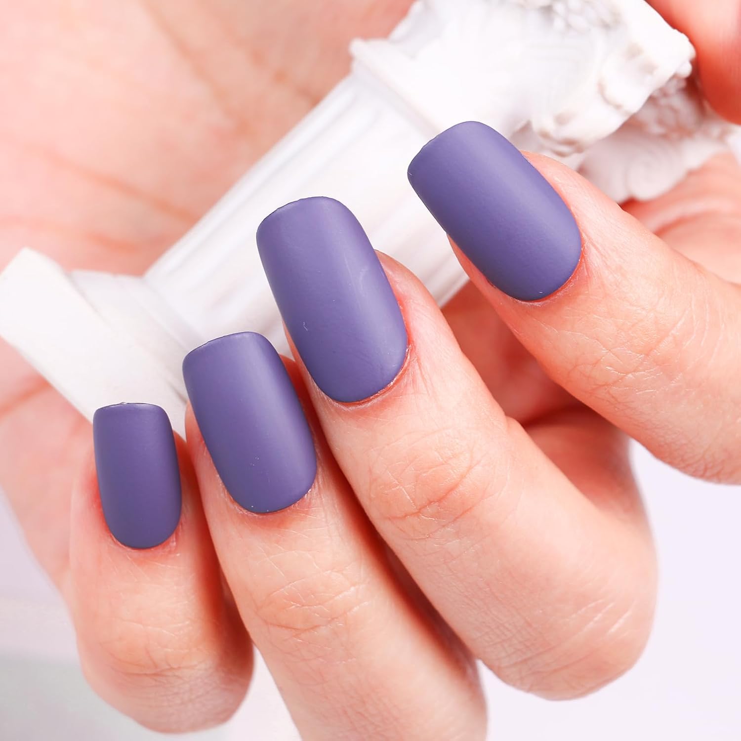 Matte Nail Polish Air Dry Nail Lacquer for Nail Art Varnish, Mist Effect Matte Finish Velvet Nail Polish, 0.35 fl oz (Dusty Blue-06, 10 ML)-Velvo Beauty