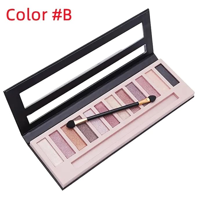 BestLand 12 Colors Makeup Smoky Eyeshadow Palette Natural Nude Matte Shimmer Glitter Pigment Eye Shadow Pallete Set Black Eye Shadow Halloween Make Up for Women (Color E Smokey)-Velvo Beauty