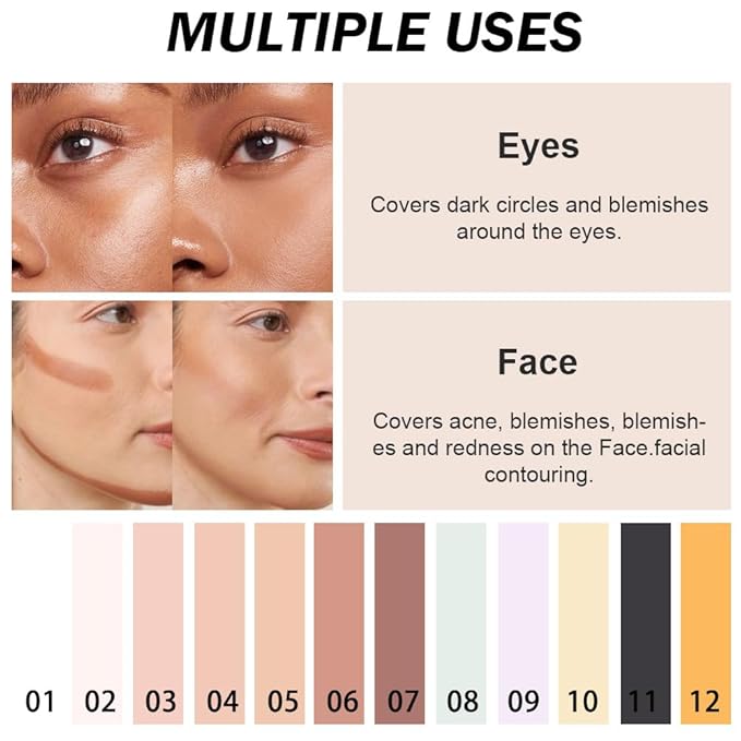 Kaely Color Correcting Concealer,Cream Pot Concealer Full Coverage,under Eye Concealer Palette for Conceals Dark Circles,Waterproof Foundation Face Makeup,06 Light Coffee-Velvo Beauty