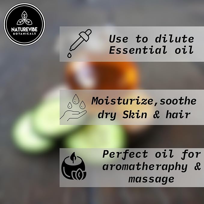 Naturevibe Botanicals Cucumber Oil 32 Ounces | 100% Pure and Natural | Great for Skin Care and Hair Care-Velvo Beauty