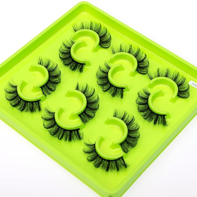 HBZGTLAD 6 Pairs Fluffy False Eyelashes Natural Faux Mink Strip 3D Lashes Pack(3DQG-104)-Velvo Beauty