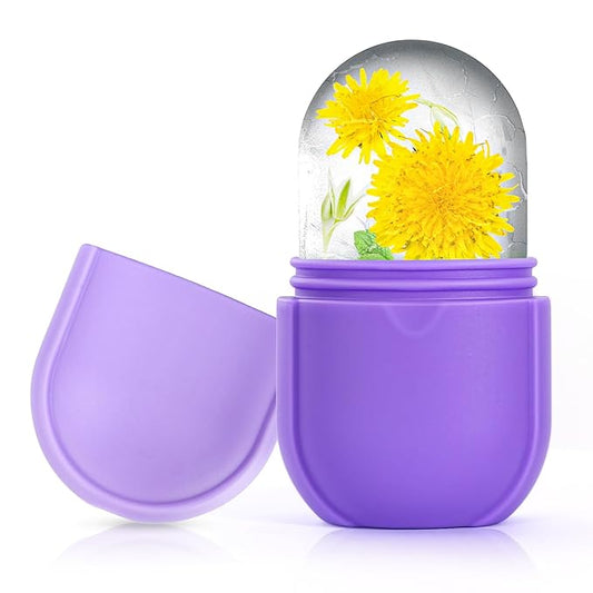 IMEASY Ice Roller for Face and Eye, Upgrated Skin Care Tools, Ice Facial Cube, Gua Sha Face Massage, Silicone Ice Mold for Face Beauty (Purple)-Velvo Beauty