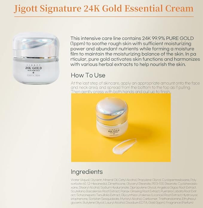 Signature 24K Gold Essential Skin Care 3 Set - Toner (150ml), Emulsion (150ml), Cream (50ml) - Korean Skincare for Healthy and Glowing Skin-Velvo Beauty