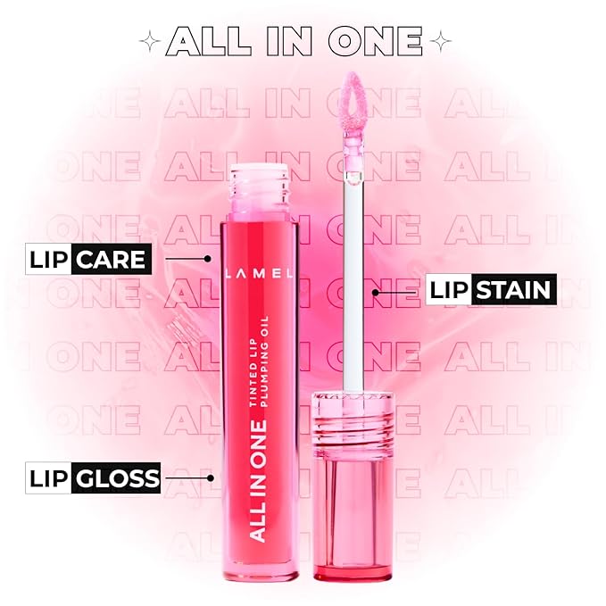 All-in-One Lip Tinted Plumping Oil - Universal Color & Moisture, Soft Balm for Day & Night Use, Lip Mask&Lip Gloss - Long-Lasting & Scented, Watermelon 403-3ml/0.1fl.oz-Velvo Beauty