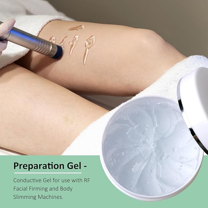 Preparation Gel – RF Conductive Gel with Hyaluronic Acid for Use With Radio Frequency Face and Body Machines, Skin Cooling Gel Primer for IPL Hair Removal Device-Velvo Beauty