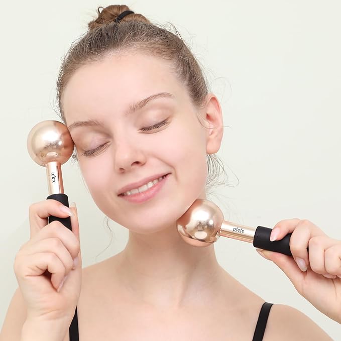 Ice Globes for Face & Eyes, Unbreakable Stainless Steel Cryo Sticks for Beauty Routines, Facials Cold Roller Colling Globes for Puffiness, Wrinkles, Dark Circles, Headaches-Velvo Beauty