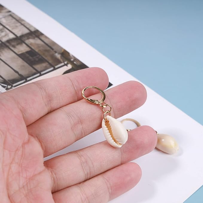 Natural Cowrie Shell Earrings Gold Boho Dangle Shell Drop Pendant Wedding Earrings Summer Beach Earrings Bridal Jewelry Gifts for Women and Girls-Velvo Beauty