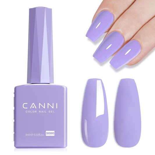 CANNI Purple Gel Polish, 1Pcs Gel Polish Purple Color Pale Violet Nail Polish Gel High Gloss Soak Off U V Gel Nail French Nail Manicure Salon DIY-Velvo Beauty