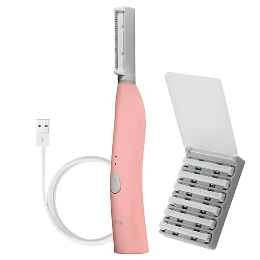 SPA SCIENCES - SIMA Patented Dermaplane Razor for Women Face – Painless 2-in-1 Facial Exfoliation & Peach Fuzz Hair Removal – Anti-Aging – 3 Speeds – Rechargeable – 7 Weeks Treatment-Velvo Beauty