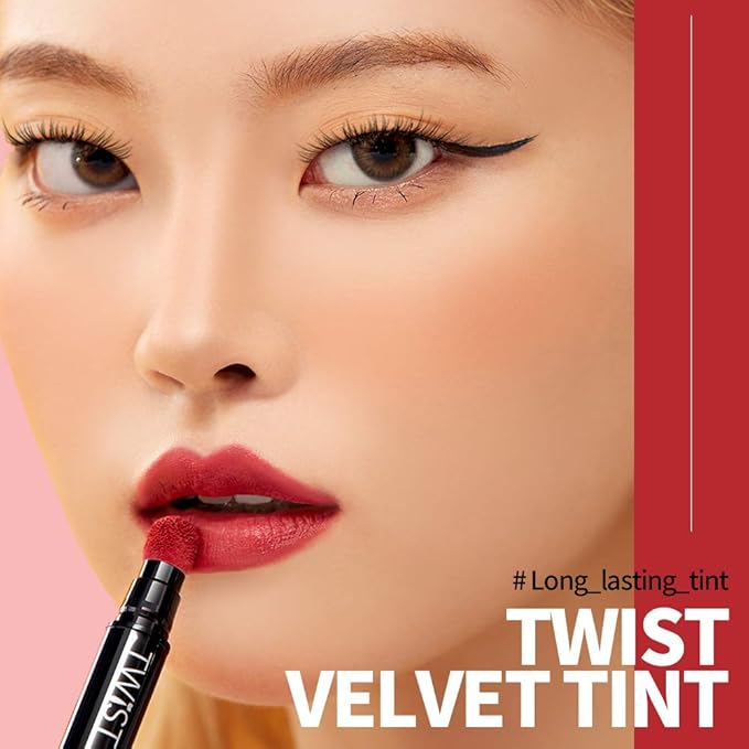 PASSIONCAT Long Lasting Lip Stain for Lips and Cheek Tint | High Pigment Color | lightweight Matte Finish | Weightless | Full Coverage | Twist Velvet Tint #4 (No.4)-Velvo Beauty