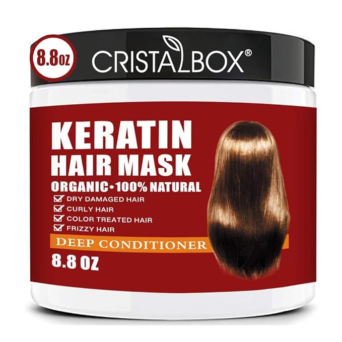 Keratin Hair Mask,Keratin Hair Treatment 250g Hair Mask for Dry Damaged Hair,Hair Treatment Mask Deep Repair Damage Hair Root,Natural Deep Conditioner Hydrating Hair Masque-Velvo Beauty