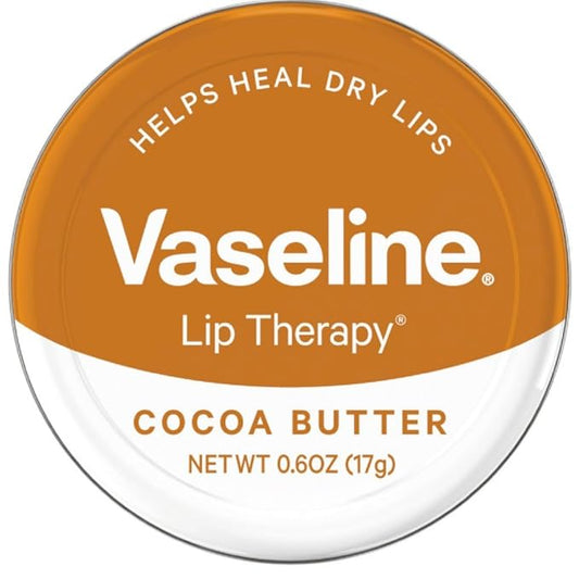Vaseline Lip Therapy Lip Balm Tin, Cocoa Butter, 0.6 oz-Velvo Beauty