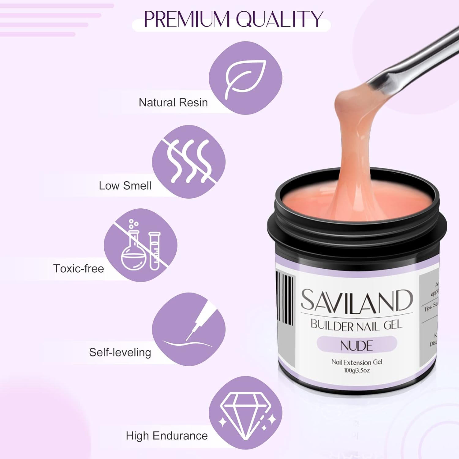 SAVILAND 100 g Builder Nail Gel U V - 3.5 oz Nude Color Hard Gel for Nails High-Capacity for Nail Extension Enhancement Strengthen U V Gel LED Repair Carving DIY Nail Art Manicure Set-Velvo Beauty