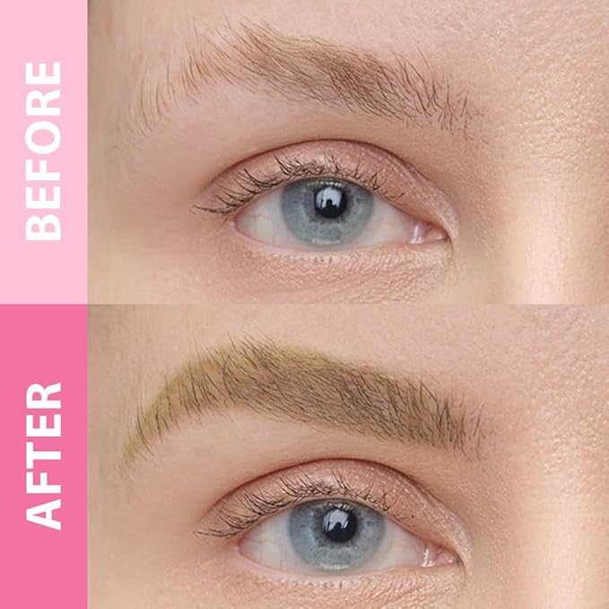 evpct 1Pcs Light Brown Magic Microblading Eyebrow Contouring Pen Brow Pencil, with 4 Brush Micro-Fork-Tips Precise Applicator, Dual-ended Eyebrow Brush, Hair Like Strokes, Natural Looking Brows-Velvo Beauty