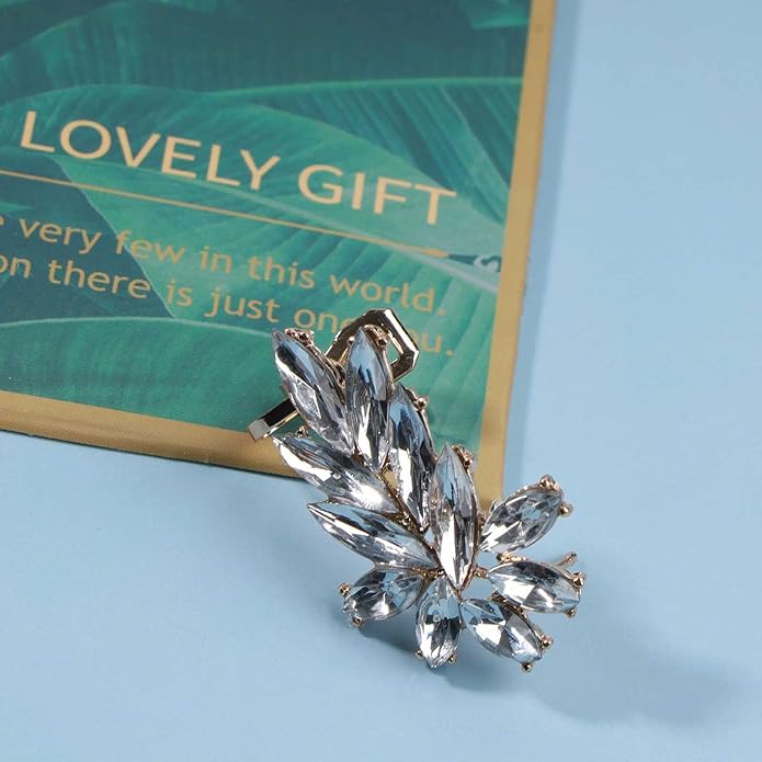 Boho Crystal Ear Climber Earrings Gold Crystal Studs Earrings Punk Rhinestone Ear Crawler Earrings CZ Ear Cuff Climbing Earrings Bridal Earrings Jewelry for Women and Girls-Velvo Beauty