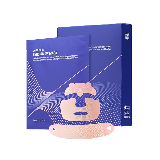 MEDITHERAPY Tension Up Mask 5EA - Korean Collagen Face V Line Lifting Mask - Hydrating Firming & Skin Tightening for Sharp & Sculpted Contour - Matrixyl & Peptide Gel Facial Mask for Youthful Radiance-Velvo Beauty