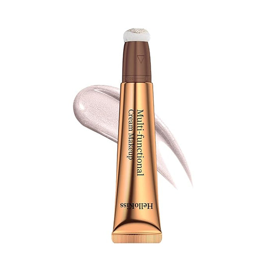 Liquid Highlighter Beauty Wand, Highlight Stick with Cushion Applicator for Easy Blending Long-lasting and Smooth Shimmer Finish Makeup Stick(#05 Pearl White)-Velvo Beauty